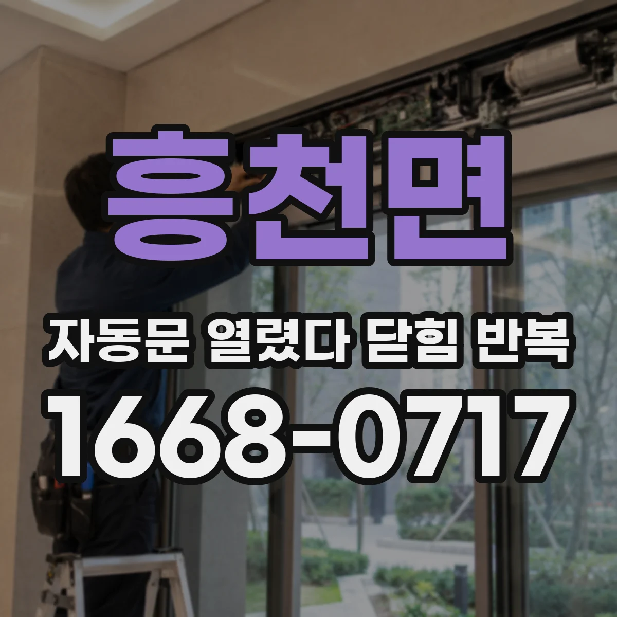 흥천면 자동문 열렸다 닫힘 반복