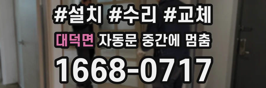 대덕면 자동문 중간에 멈춤