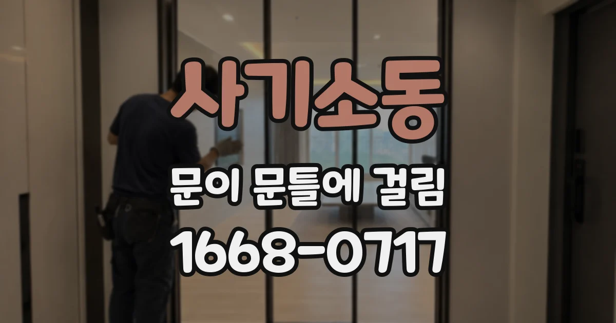 사기소동 문이 문틀에 걸림