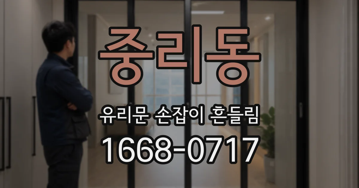 중리동 유리문 손잡이 흔들림
