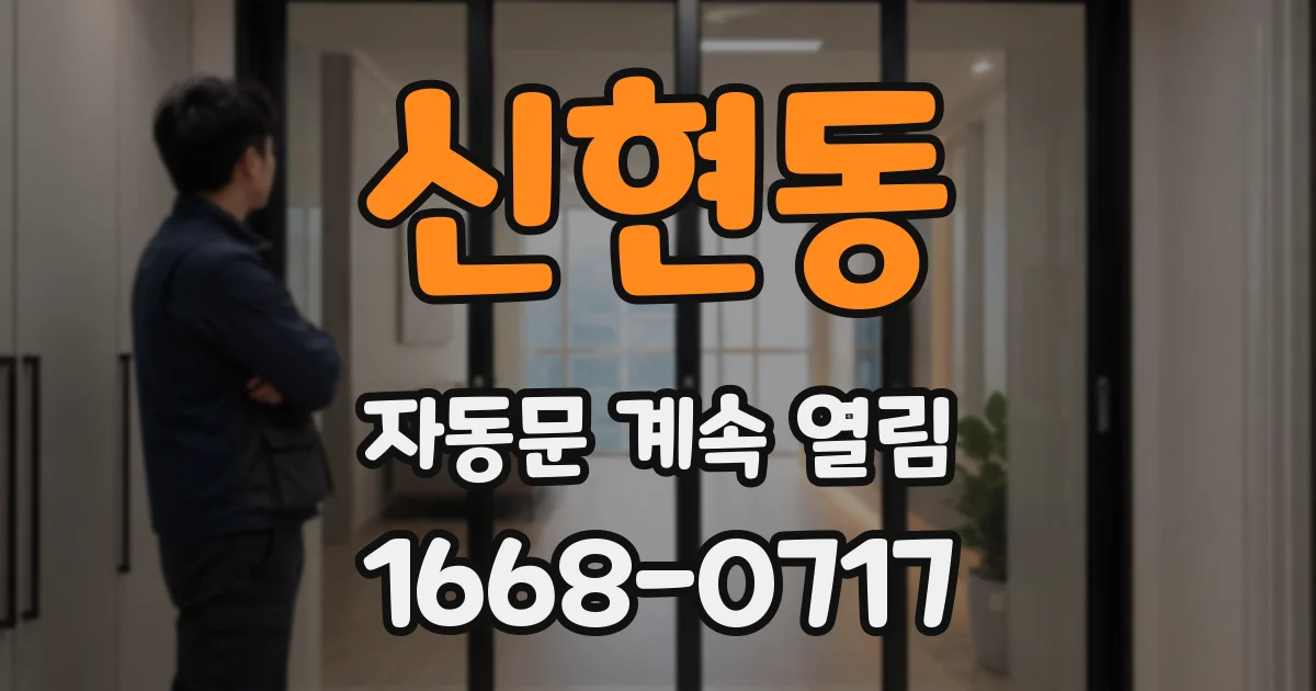 신현동 자동문 계속 열림