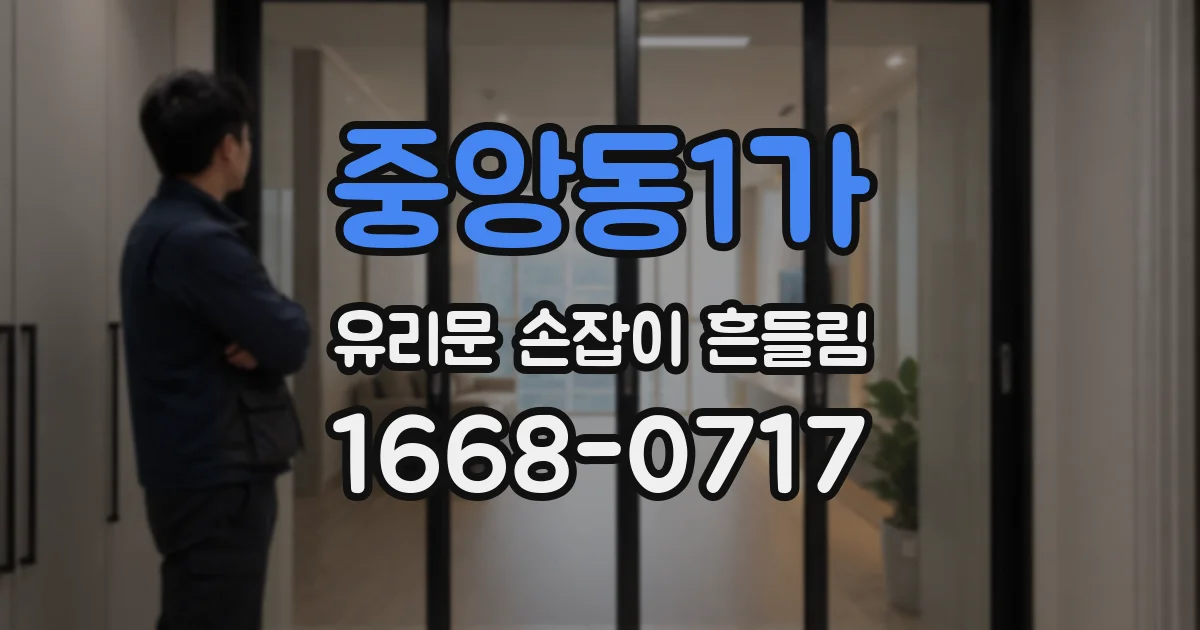 중앙동1가 유리문 손잡이 흔들림