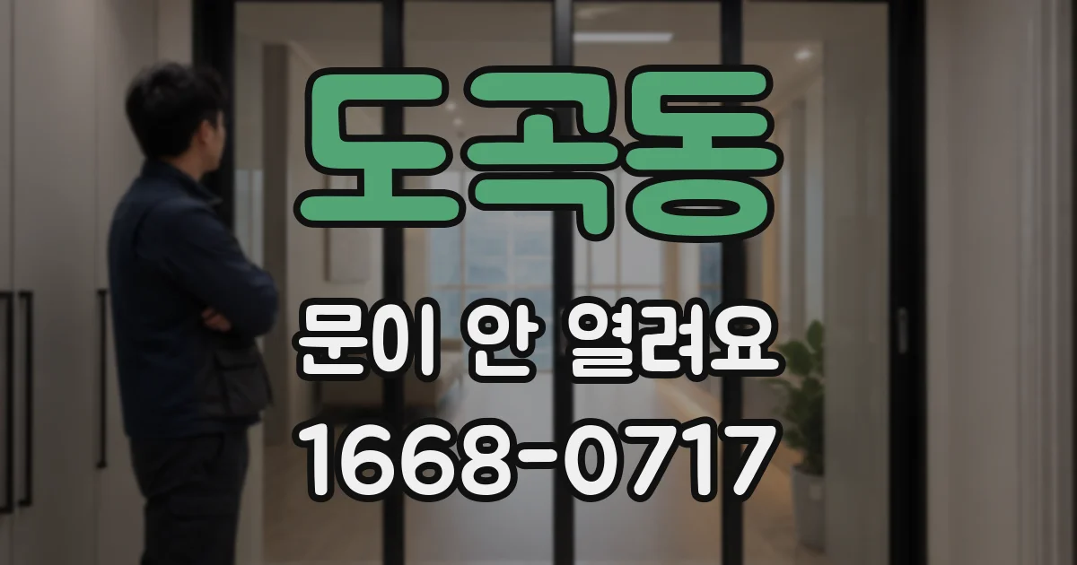 도곡동 문이 안 열려요