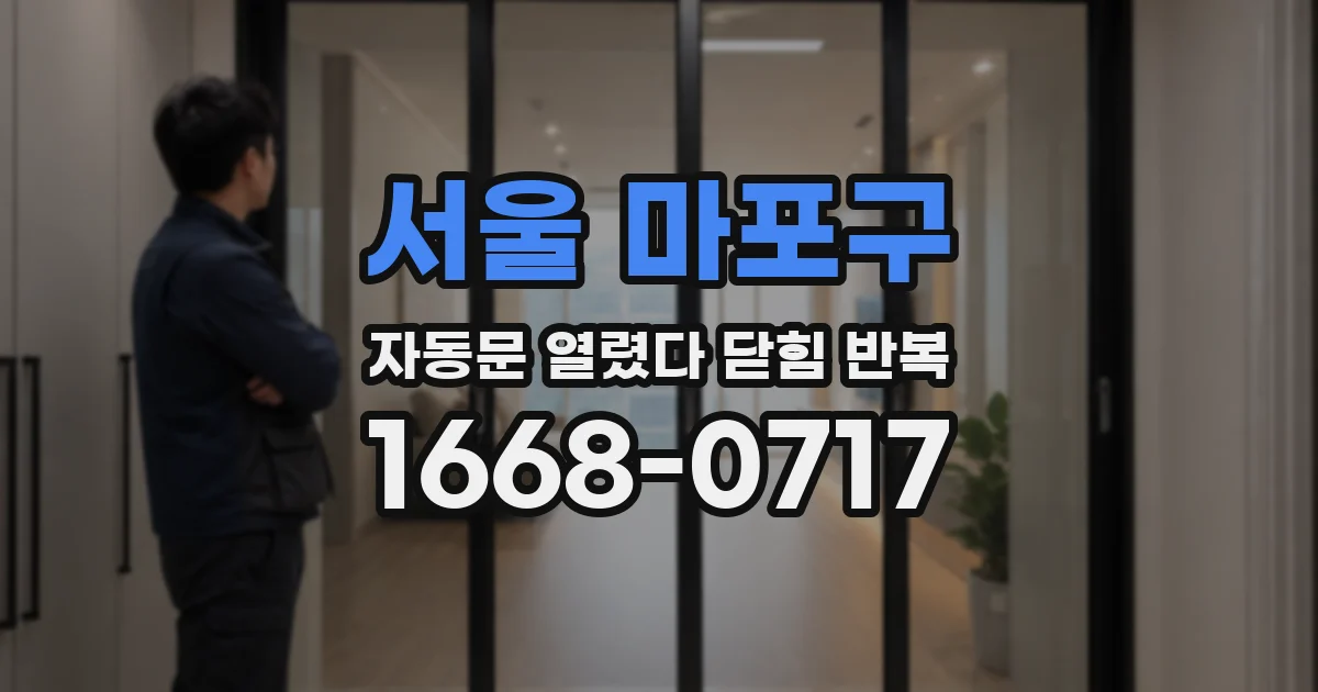 서울 마포구 자동문 열렸다 닫힘 반복