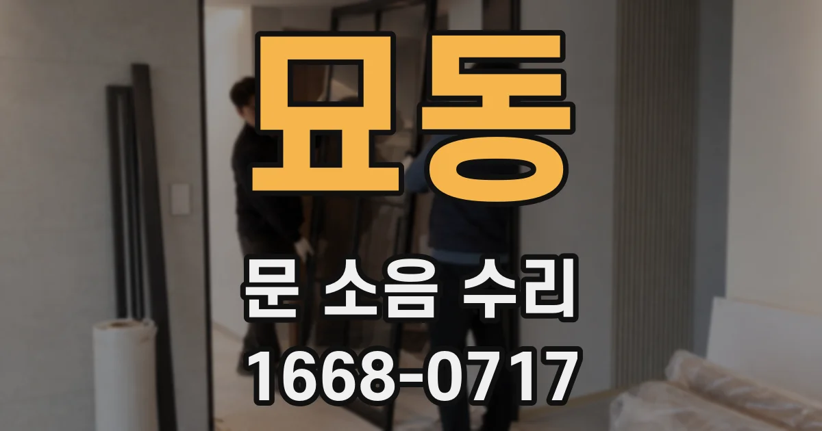 묘동 문 소음 수리