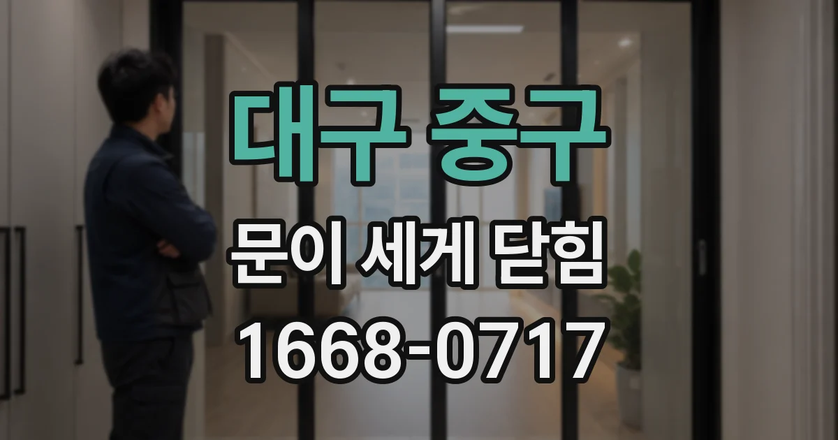 대구 중구 문이 세게 닫힘