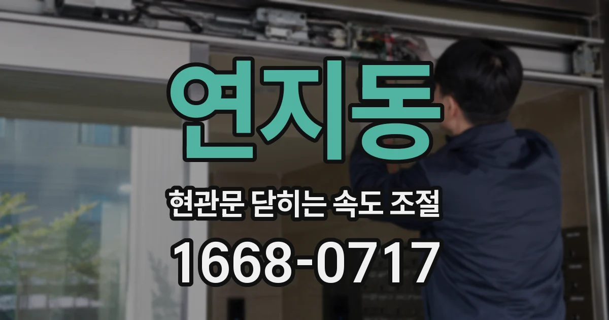 연지동 현관문 닫히는 속도 조절