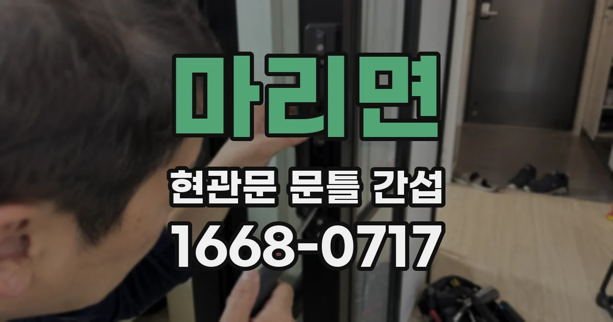 마리면 현관문 문틀 간섭