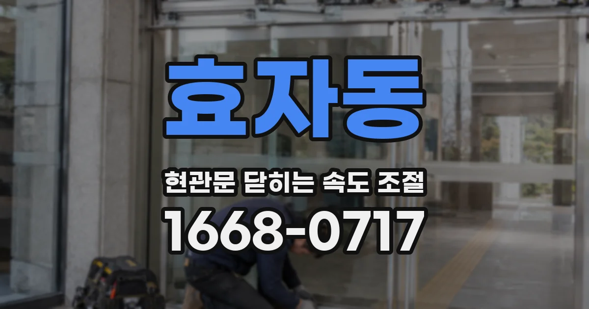 효자동 현관문 닫히는 속도 조절