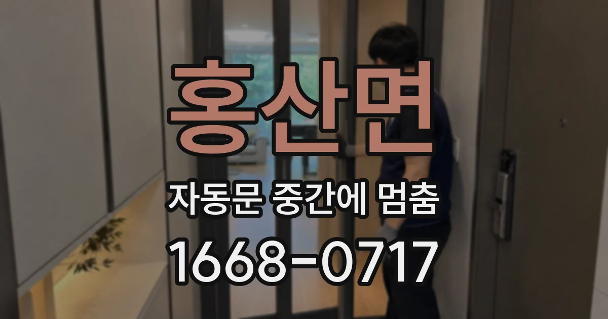 홍산면 자동문 중간에 멈춤