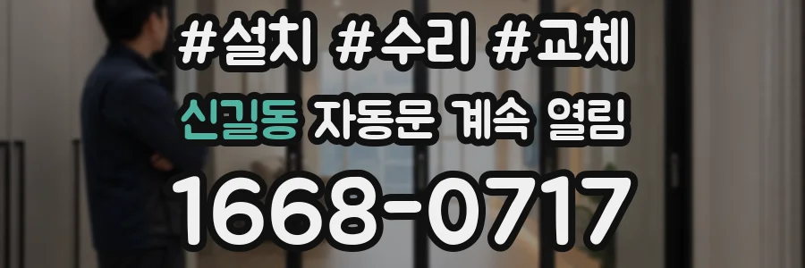 신길동 자동문 계속 열림