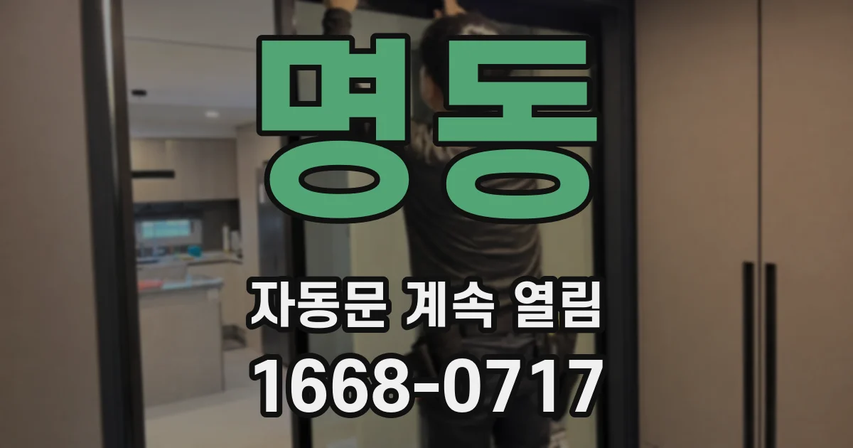 명동 자동문 계속 열림