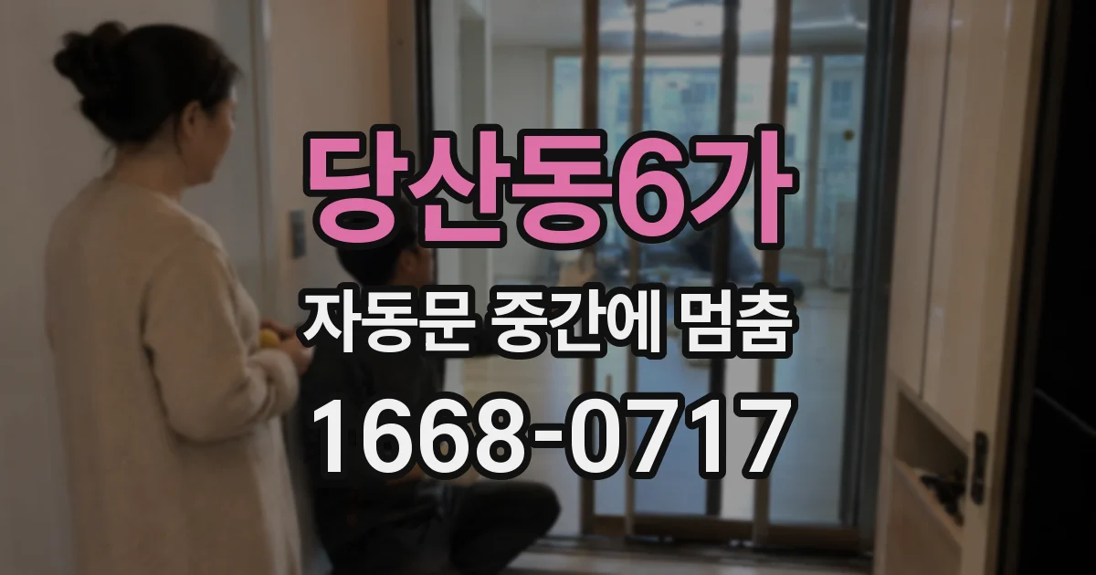 당산동6가 자동문 중간에 멈춤