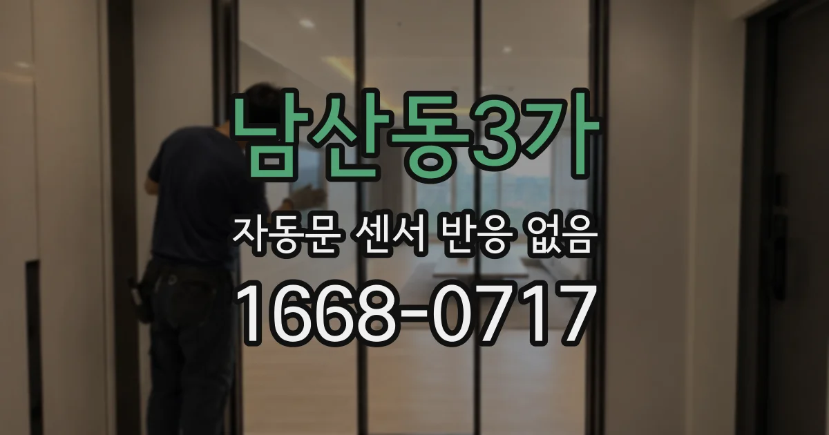 남산동3가 자동문 센서 반응 없음
