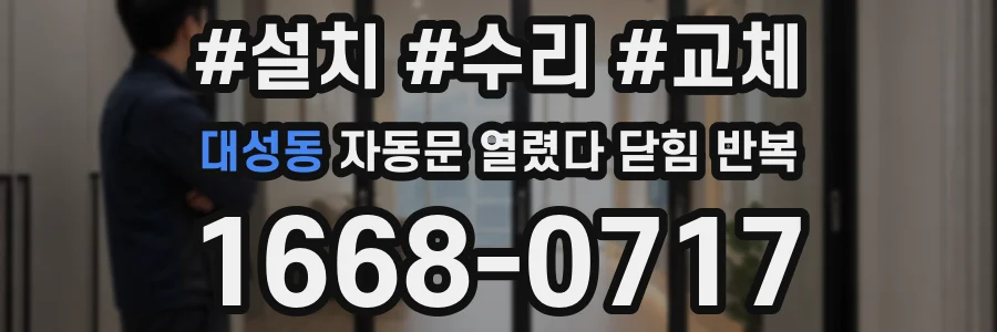 대성동 자동문 열렸다 닫힘 반복 증상은 문이 열렸다가 즉시 닫혀 버리거나, 잠시 멈춘 뒤 다시 움직일 때 확인됩니다.