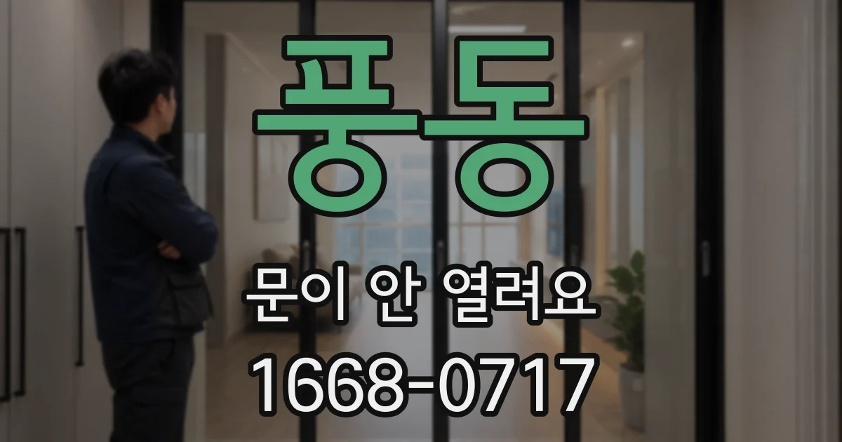 풍동 문이 안 열려요