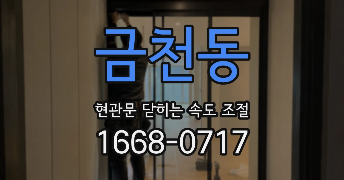 금천동 현관문 닫히는 속도 조절