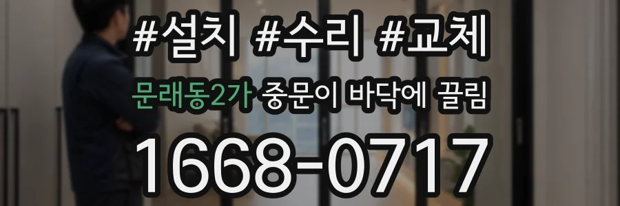 문래동2가 중문이 바닥에 끌림