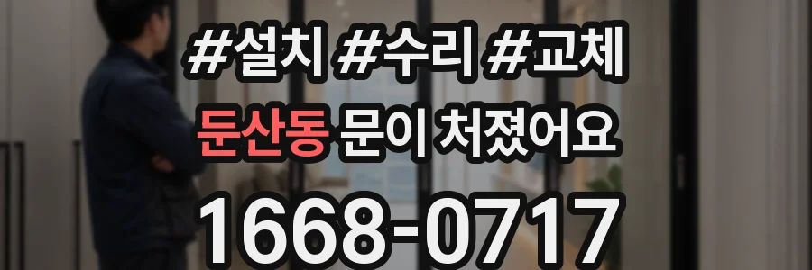둔산동 문이 처졌어요