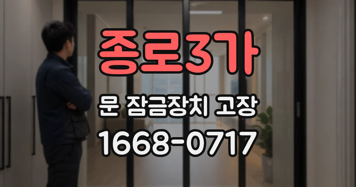 종로3가 문 잠금장치 고장