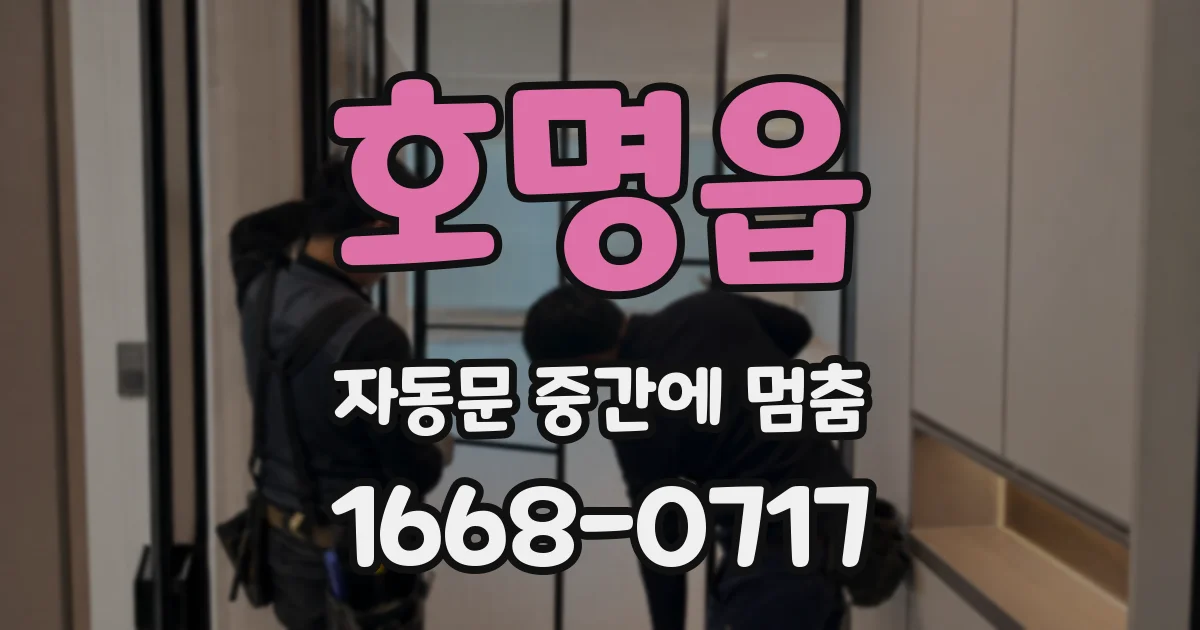 호명읍 자동문 중간에 멈춤