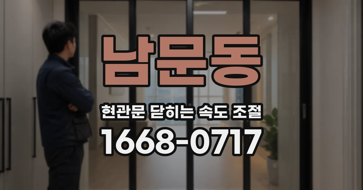 남문동 현관문 닫히는 속도 조절