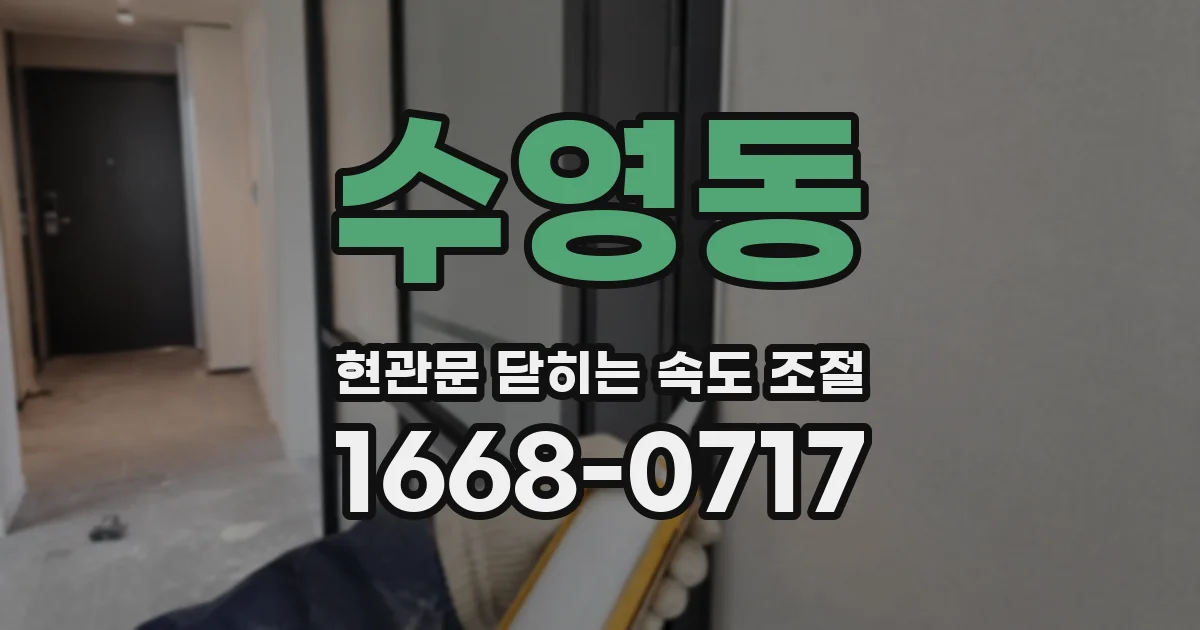 수영동 현관문 닫히는 속도 조절