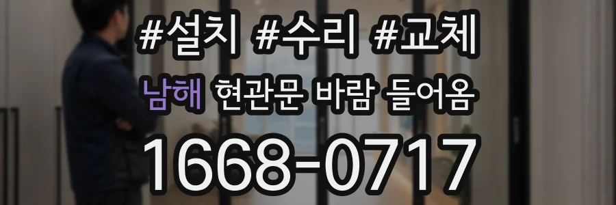 남해 현관문 바람 들어옴