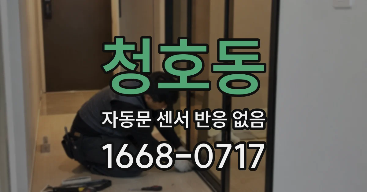 청호동 자동문 센서 반응 없음