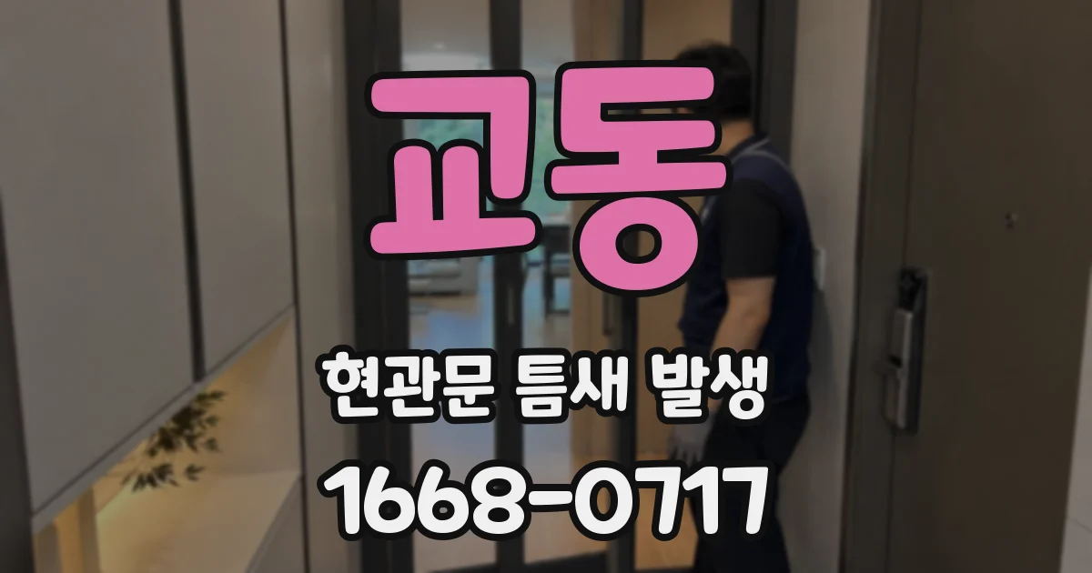 교동 현관문 틈새 발생
