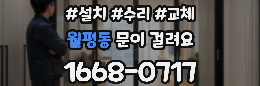월평동 문이 걸려요