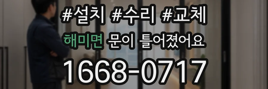 해미면 문이 틀어졌어요