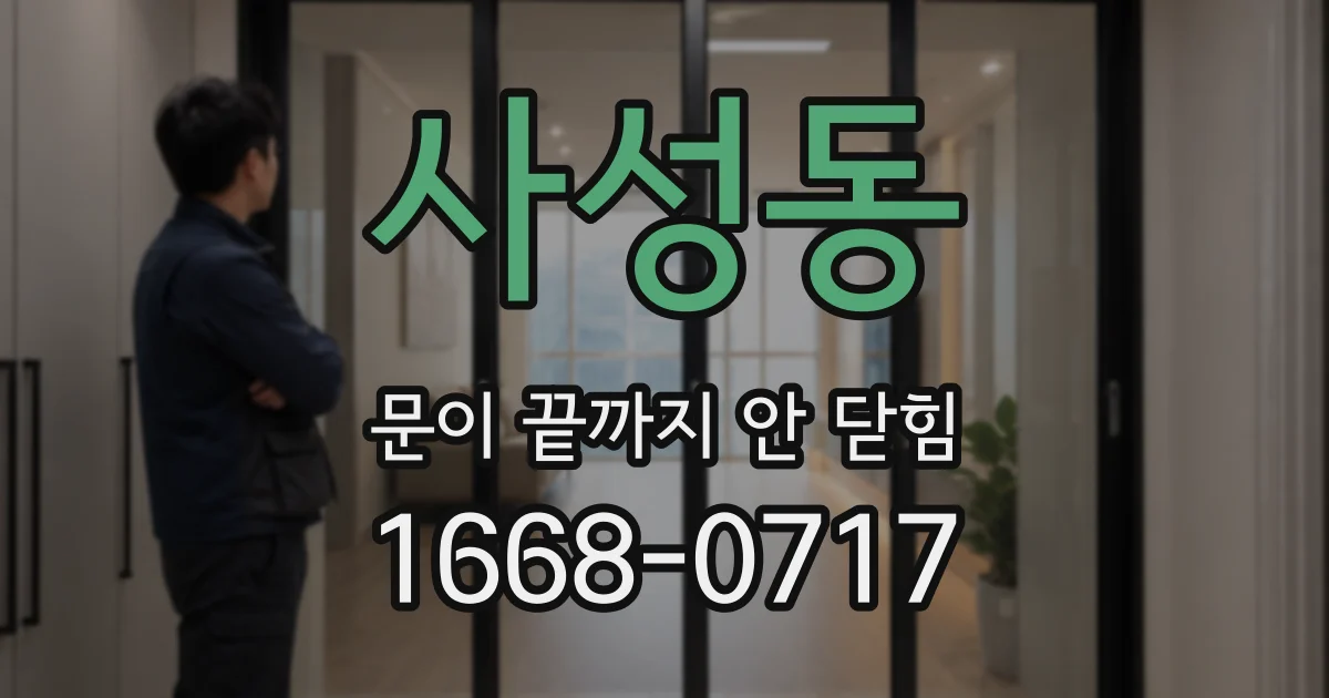 사성동 문이 끝까지 안 닫힘