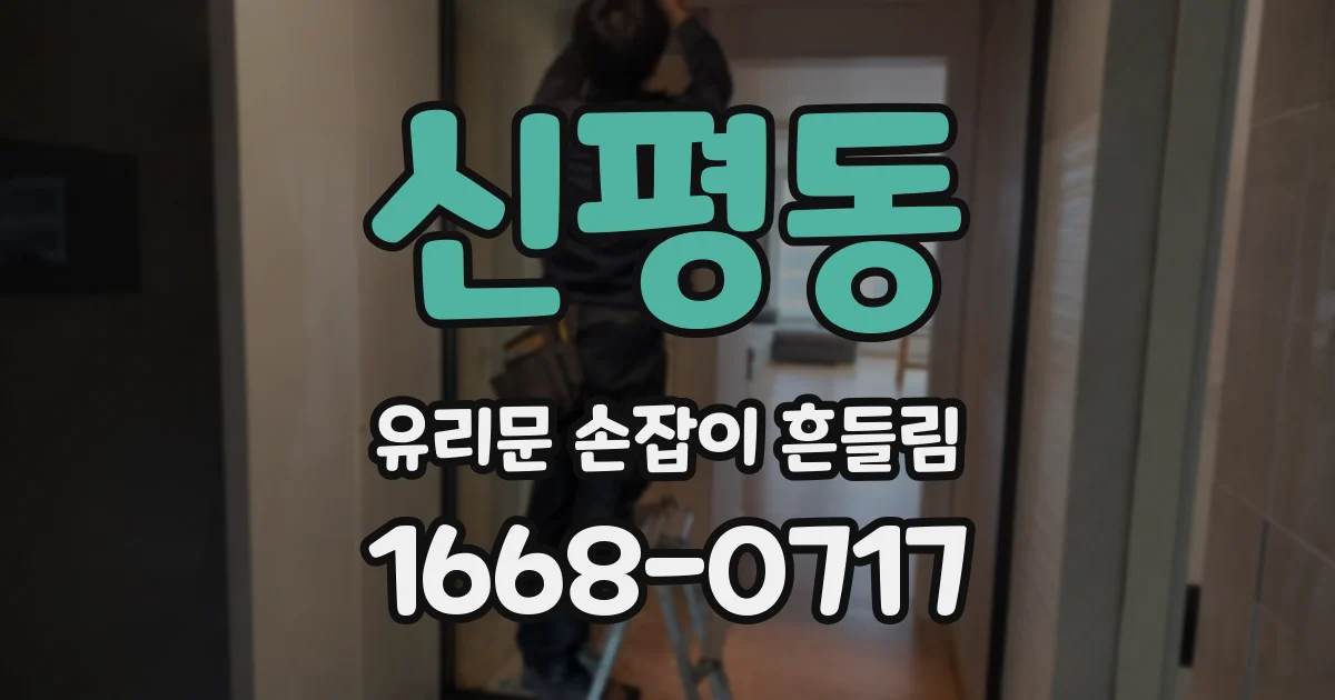 신평동 유리문 손잡이 흔들림