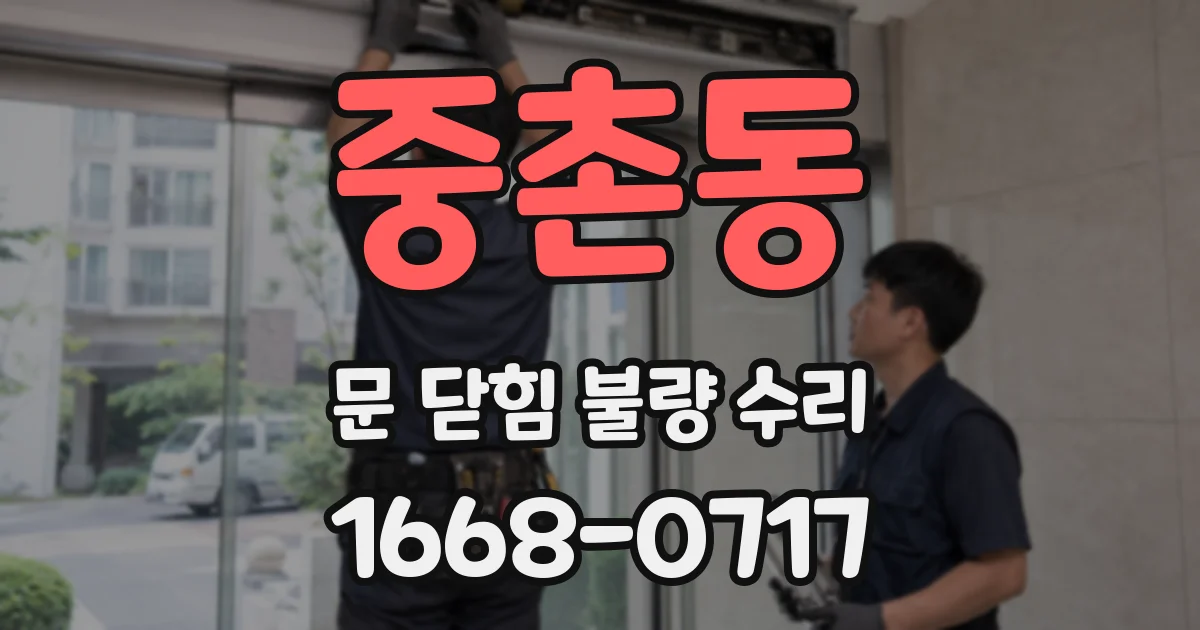 중촌동 문 닫힘 불량 수리