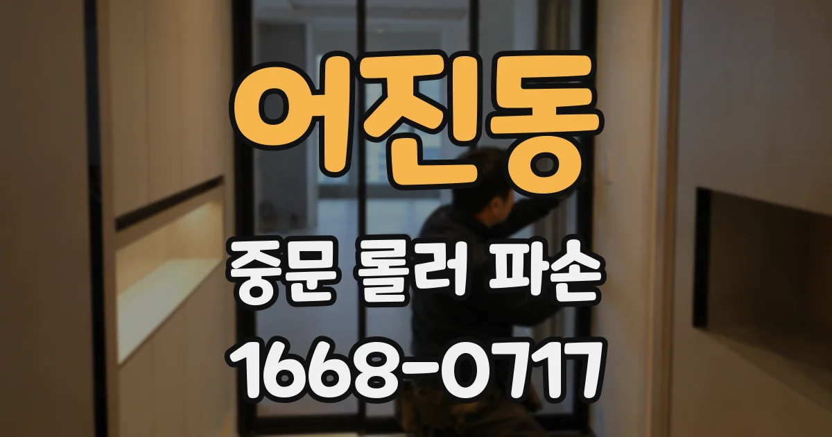 어진동 중문 롤러 파손