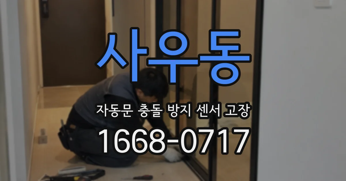 사우동 자동문 충돌 방지 센서 고장