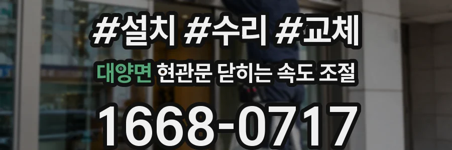 대양면 현관문 닫히는 속도 조절