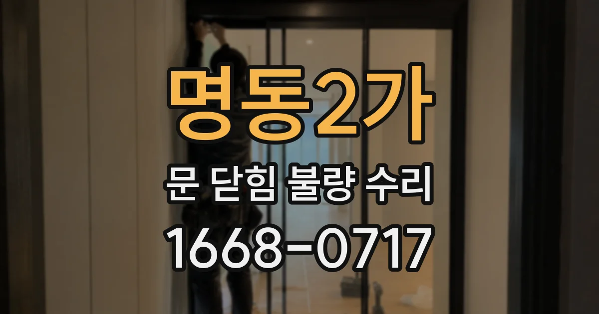 명동2가 문 닫힘 불량 수리