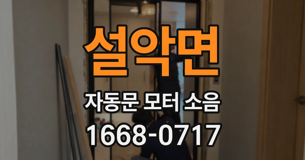 설악면 자동문 모터 소음