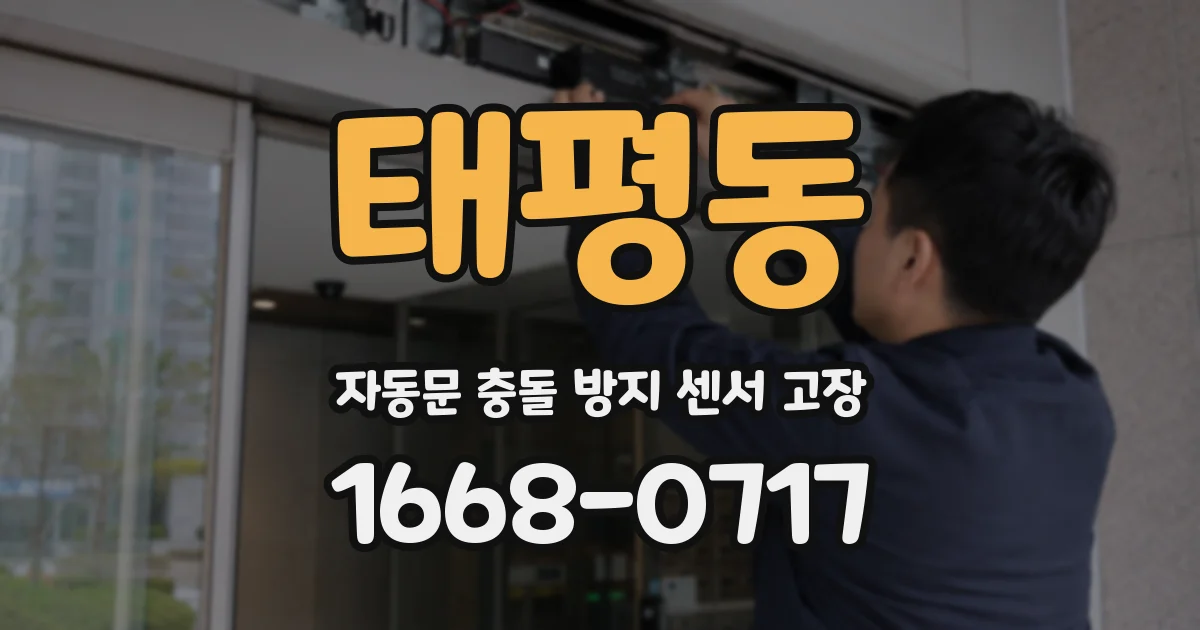 태평동 자동문 충돌 방지 센서 고장