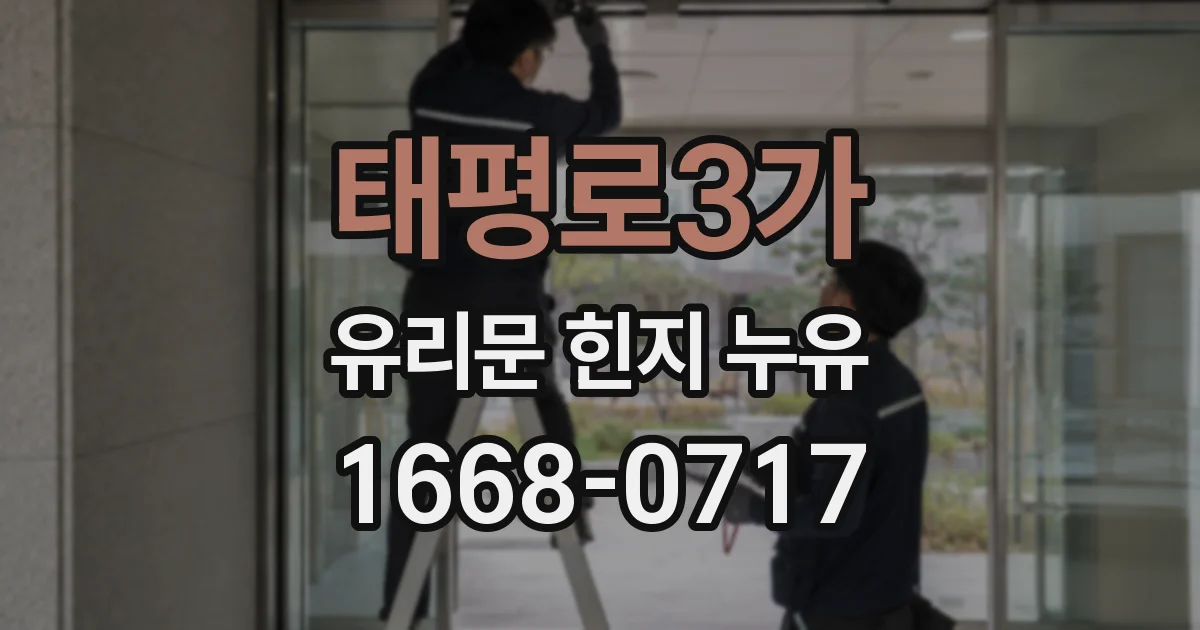 태평로3가 유리문 힌지 누유
