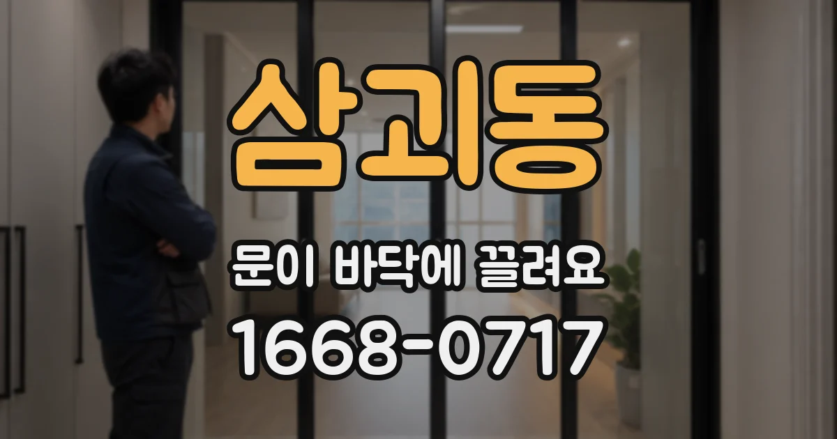 삼괴동 문이 바닥에 끌려요