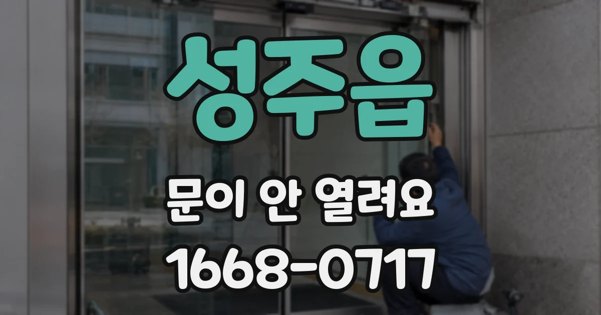 성주읍 문이 안 열려요