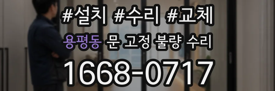 용평동 문 고정 불량 수리