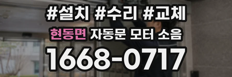 현동면 자동문 모터 소음