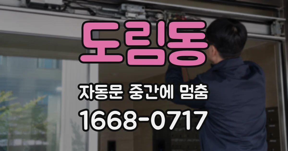 도림동 자동문 중간에 멈춤