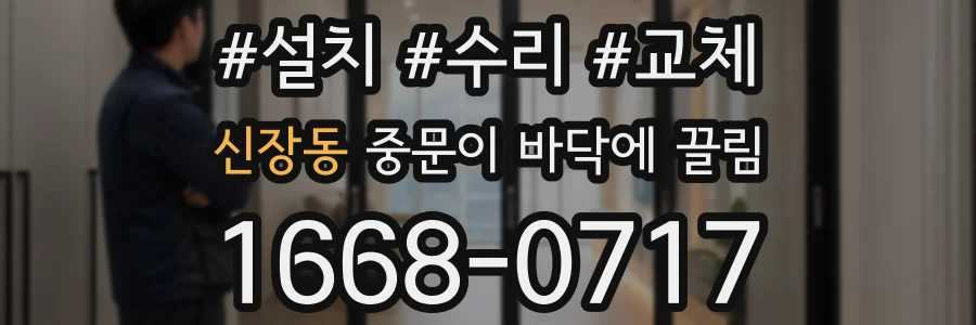 신장동 중문이 바닥에 끌림