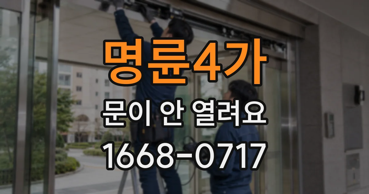 명륜4가 문이 안 열려요