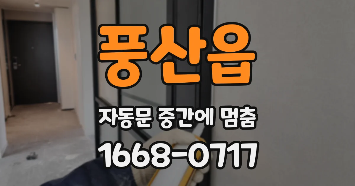 풍산읍 자동문 중간에 멈춤